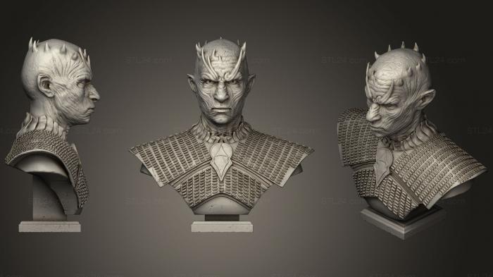 Бюсты монстры и герои (Бюст Ночного короля, BUSTH_0728) 3D модель для ЧПУ станка